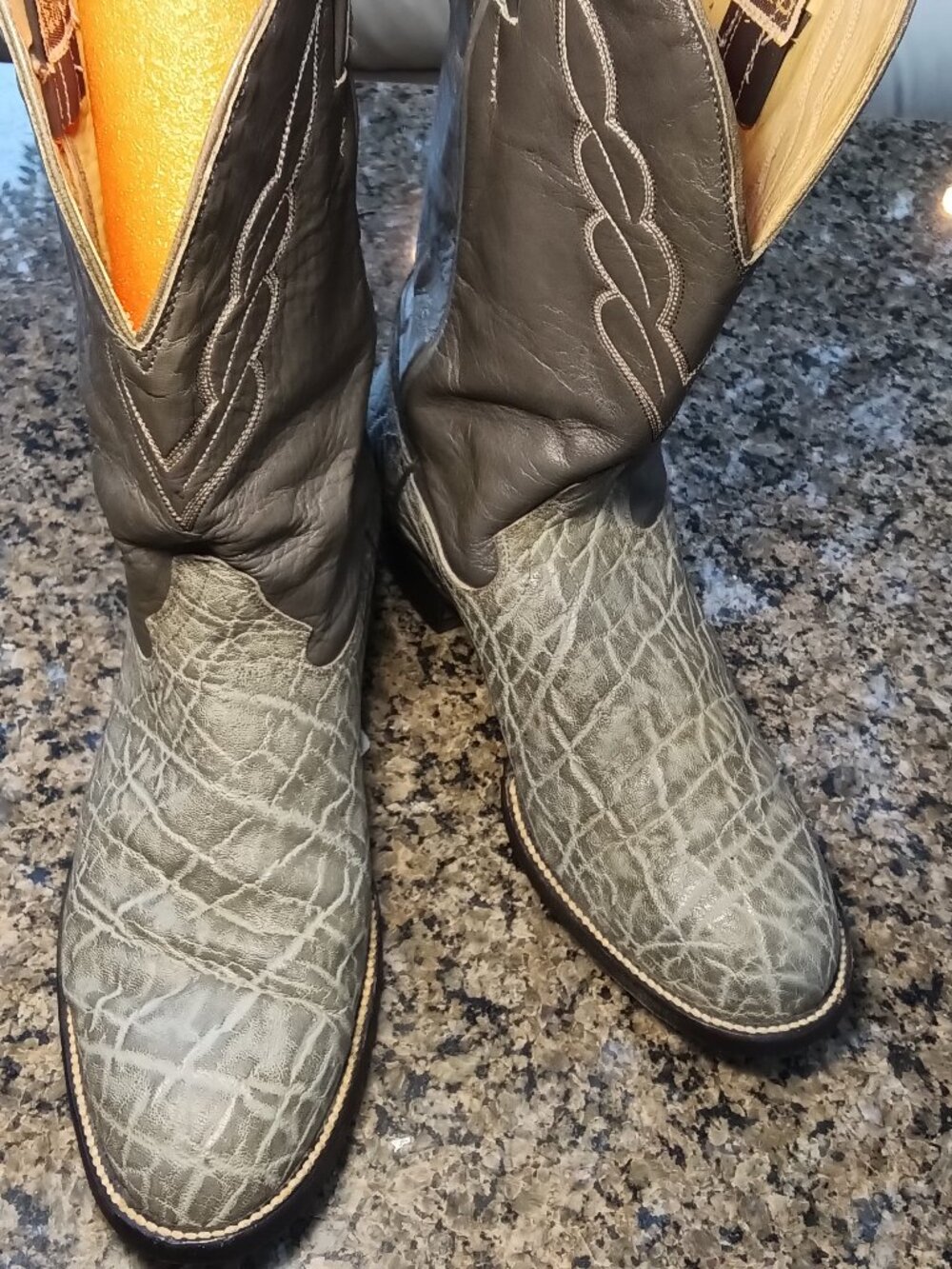 Hondo Exotic Elephant boots size 7 1/2 D